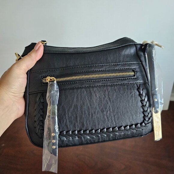 Jessica Simpson Jaclyn Crossbody Bag BLACK Meteorite New - Picture 3 of 5